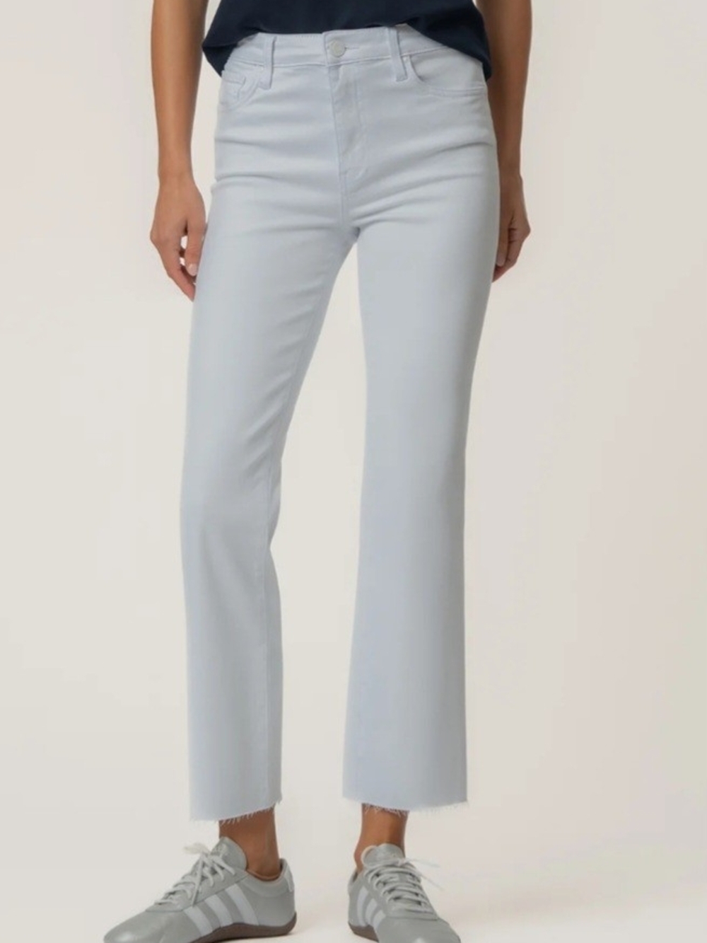 Kelsey Ab Fab Ankle Flare Leg Jeans. White Sz 16. Raw Hem. Like New.